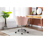Silla de oficina doméstica giratoria tapizada en terciopelo con altura ajustable