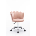 Silla de oficina doméstica giratoria tapizada en terciopelo con altura ajustable
