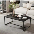 Mesa de centro rectangular Frame - Mesa auxiliar de mármol y metal