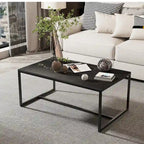 Mesa de centro rectangular Frame - Mesa auxiliar de mármol y metal