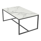 Mesa de centro rectangular Frame - Mesa auxiliar de mármol y metal