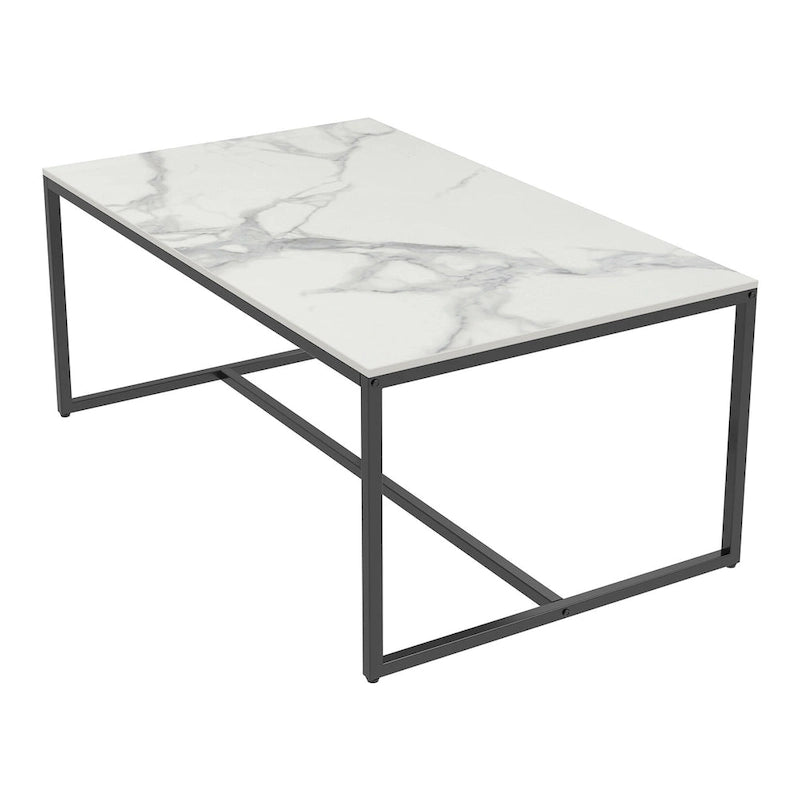 Mesa de centro rectangular Frame - Mesa auxiliar de mármol y metal
