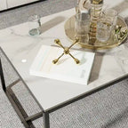 Mesa de centro rectangular Frame - Mesa auxiliar de mármol y metal