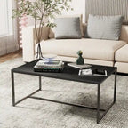 Mesa de centro rectangular Frame - Mesa auxiliar de mármol y metal