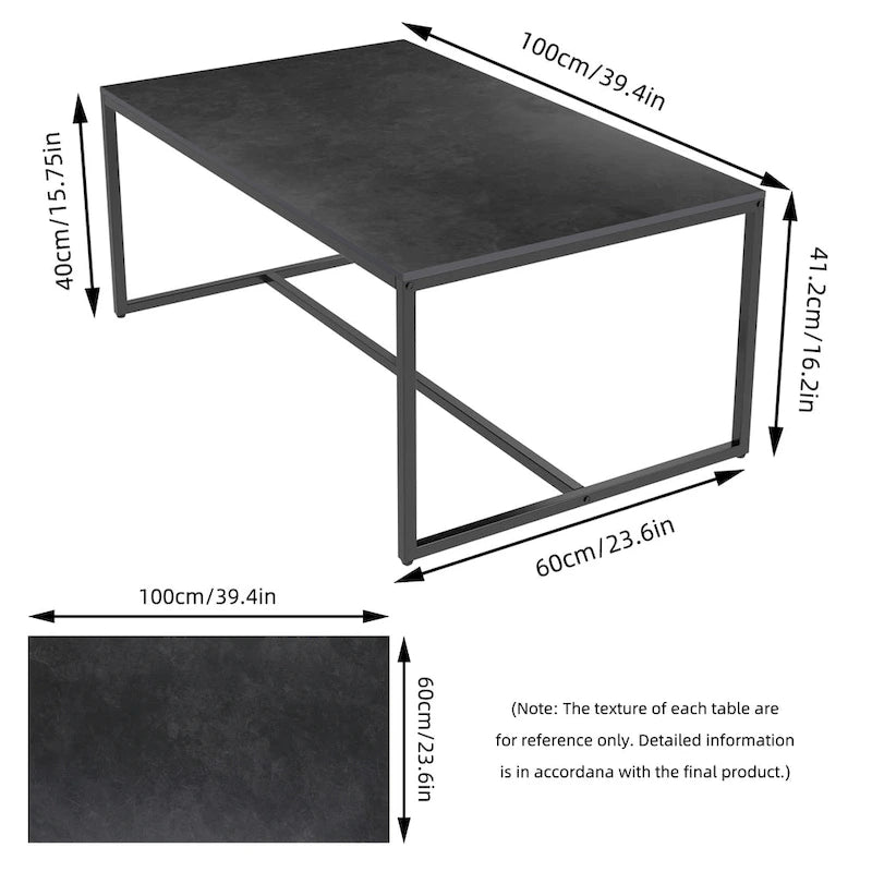 Mesa de centro rectangular Frame - Mesa auxiliar de mármol y metal