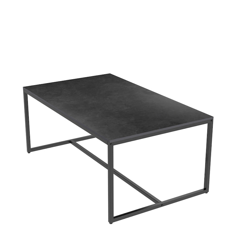 Mesa de centro rectangular Frame - Mesa auxiliar de mármol y metal