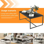 Mesa de centro rectangular Frame - Mesa auxiliar de mármol y metal