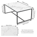 Mesa de centro rectangular Frame - Mesa auxiliar de mármol y metal
