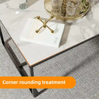 Mesa de centro rectangular Frame - Mesa auxiliar de mármol y metal