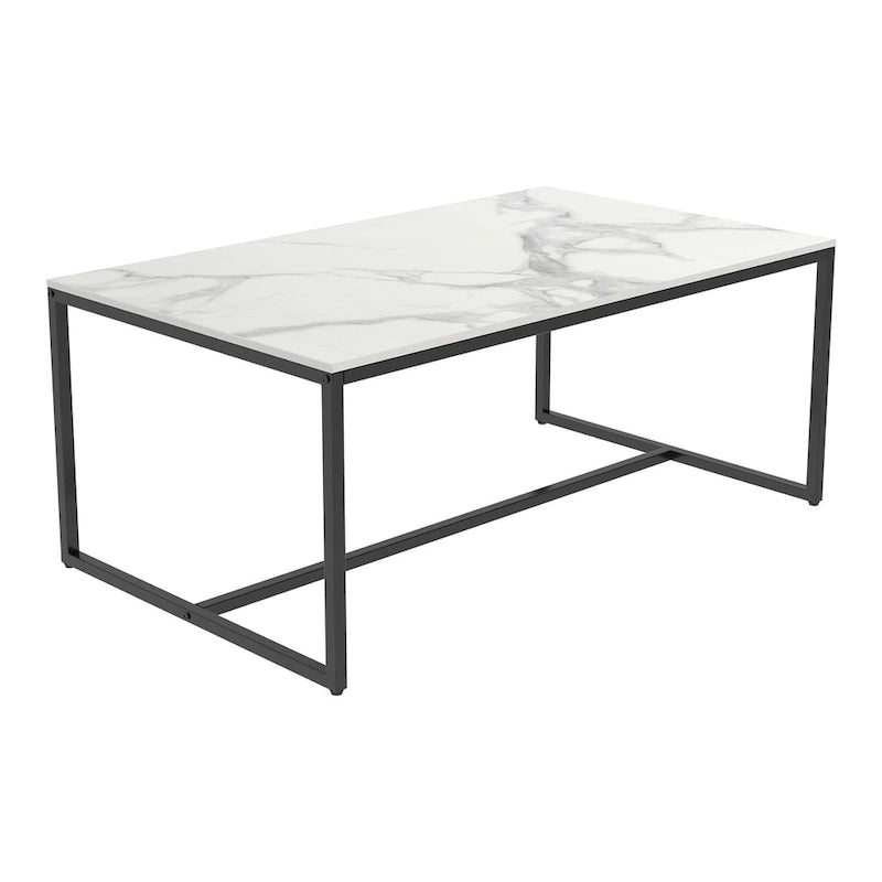 Mesa de centro rectangular Frame - Mesa auxiliar de mármol y metal