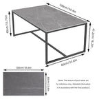 Mesa de centro rectangular Frame - Mesa auxiliar de mármol y metal