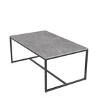Mesa de centro rectangular Frame - Mesa auxiliar de mármol y metal