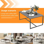 Mesa de centro rectangular Frame - Mesa auxiliar de mármol y metal