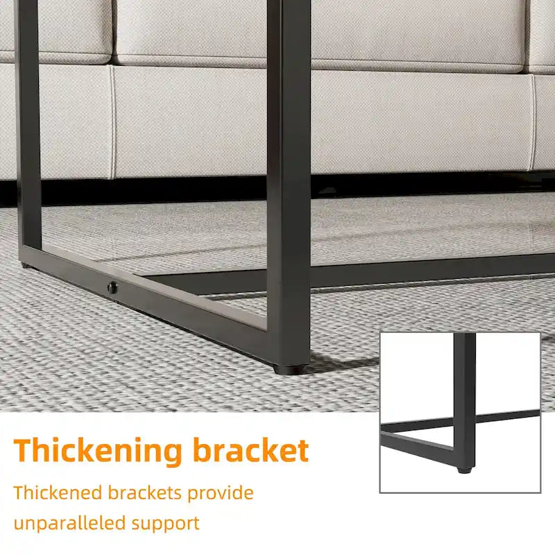 Mesa de centro rectangular Frame - Mesa auxiliar de mármol y metal