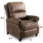 Club reclinable Armchair Pushback con decoración de remaches