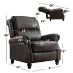 Club reclinable Armchair Pushback con decoración de remaches