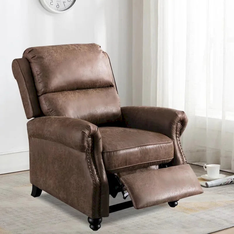 Club reclinable Armchair Pushback con decoración de remaches
