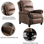 Club reclinable Armchair Pushback con decoración de remaches