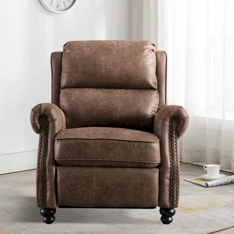 Club reclinable Armchair Pushback con decoración de remaches