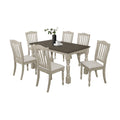 Juego de comedor de 7 piezas bicolor elegante de mediados de siglo