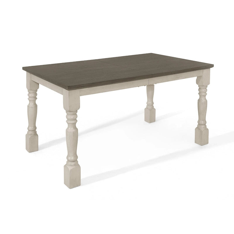 Juego de comedor de 7 piezas bicolor elegante de mediados de siglo