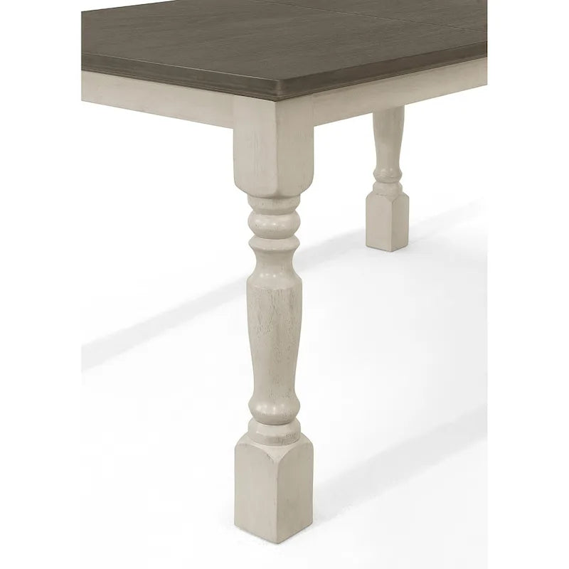 Juego de comedor de 7 piezas bicolor elegante de mediados de siglo