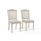 Juego de comedor de 7 piezas bicolor elegante de mediados de siglo