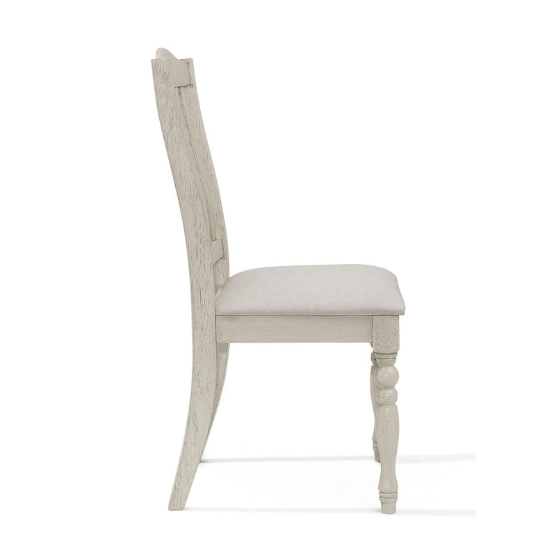 Juego de comedor de 7 piezas bicolor elegante de mediados de siglo