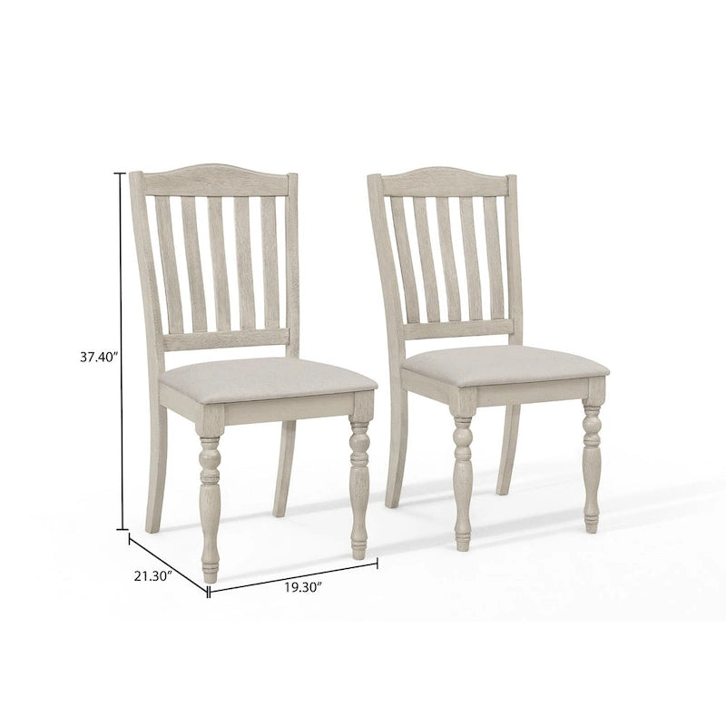 Juego de comedor de 7 piezas bicolor elegante de mediados de siglo