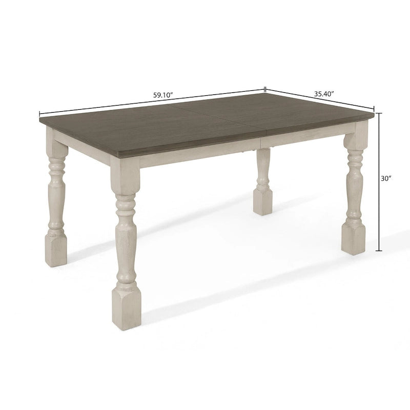 Juego de comedor de 7 piezas bicolor elegante de mediados de siglo