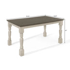 Juego de comedor de 7 piezas bicolor elegante de mediados de siglo