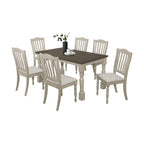 Juego de comedor de 7 piezas bicolor elegante de mediados de siglo