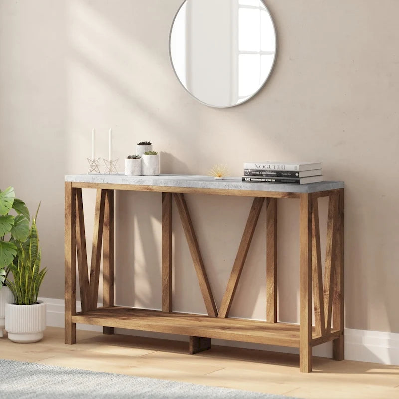 Mesa Consola Rústica Estilo Casa de Campo para Entrada