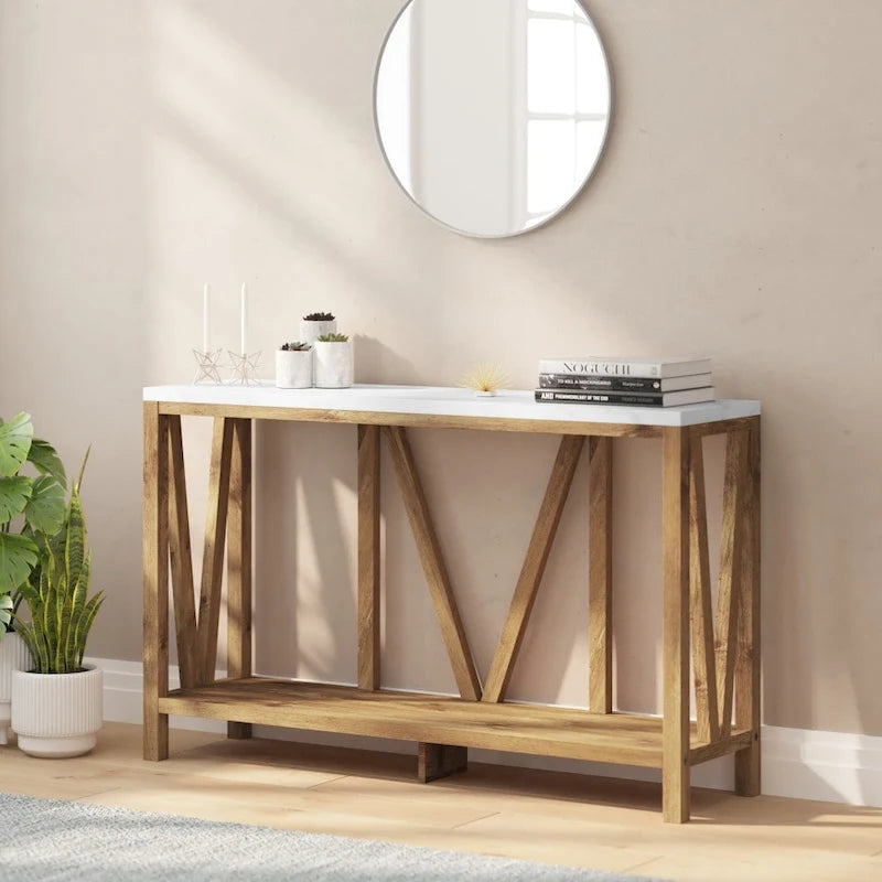 Mesa Consola Rústica Estilo Casa de Campo para Entrada