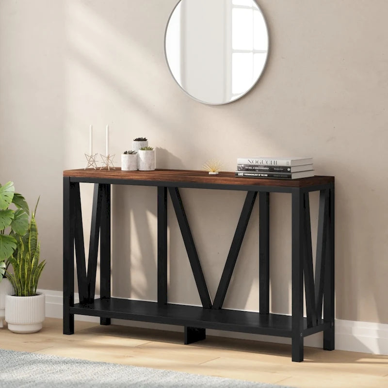 Mesa Consola Rústica Estilo Casa de Campo para Entrada