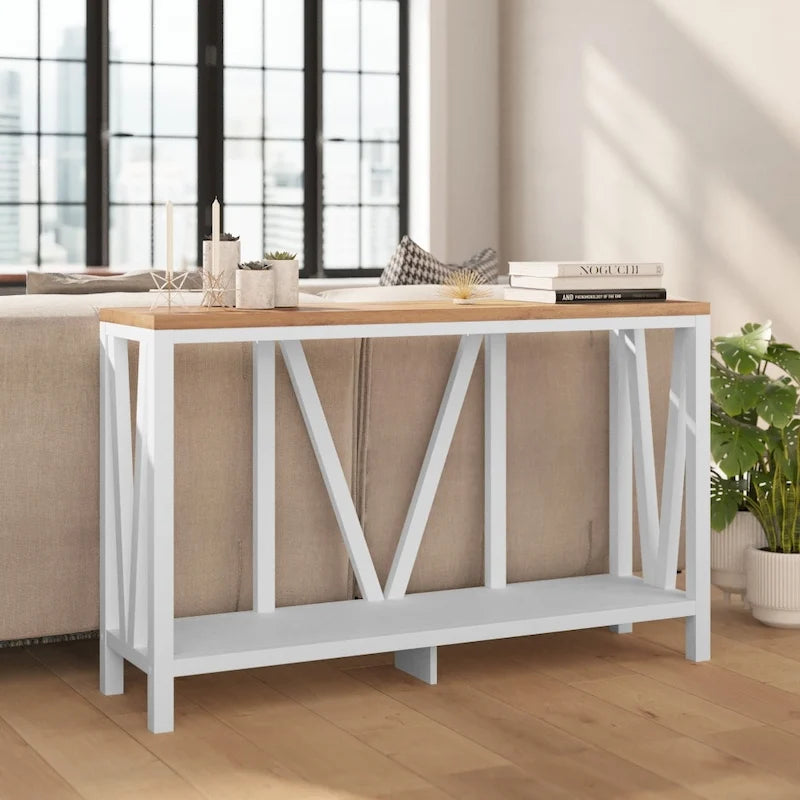 Mesa Consola Rústica Estilo Casa de Campo para Entrada