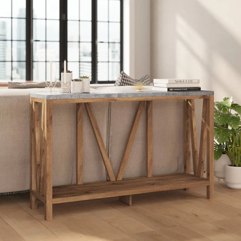 Mesa Consola Rústica Estilo Casa de Campo para Entrada