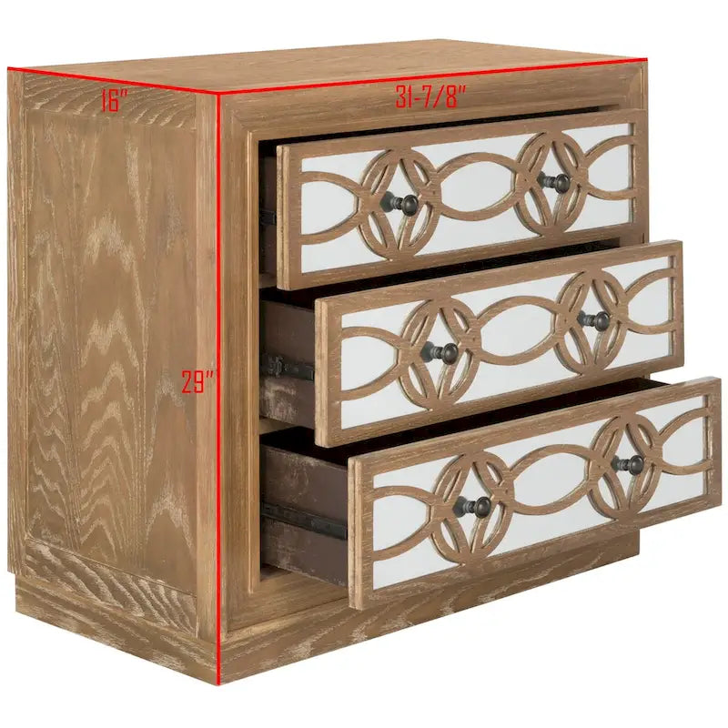 Mini cajonera de níquel con 3 cajones - 32 AN x 16 PR x 29 AL