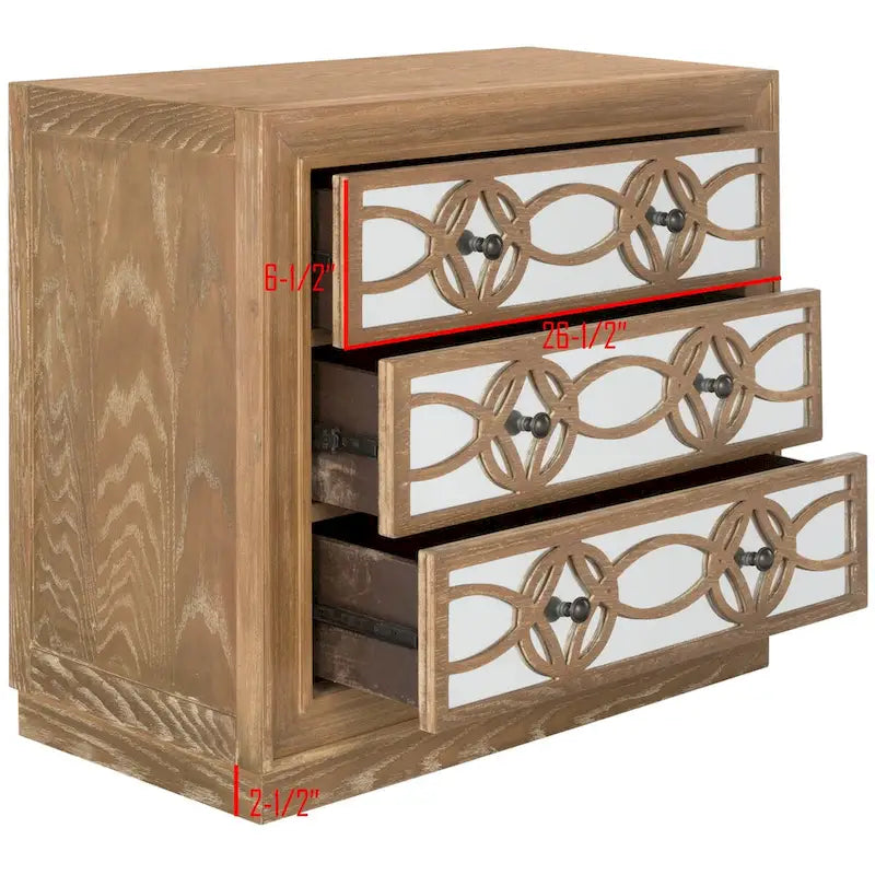 Mini cajonera de níquel con 3 cajones - 32 AN x 16 PR x 29 AL