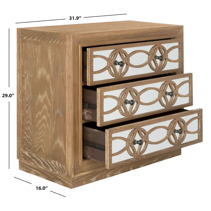 Mini cajonera de níquel con 3 cajones - 32 AN x 16 PR x 29 AL