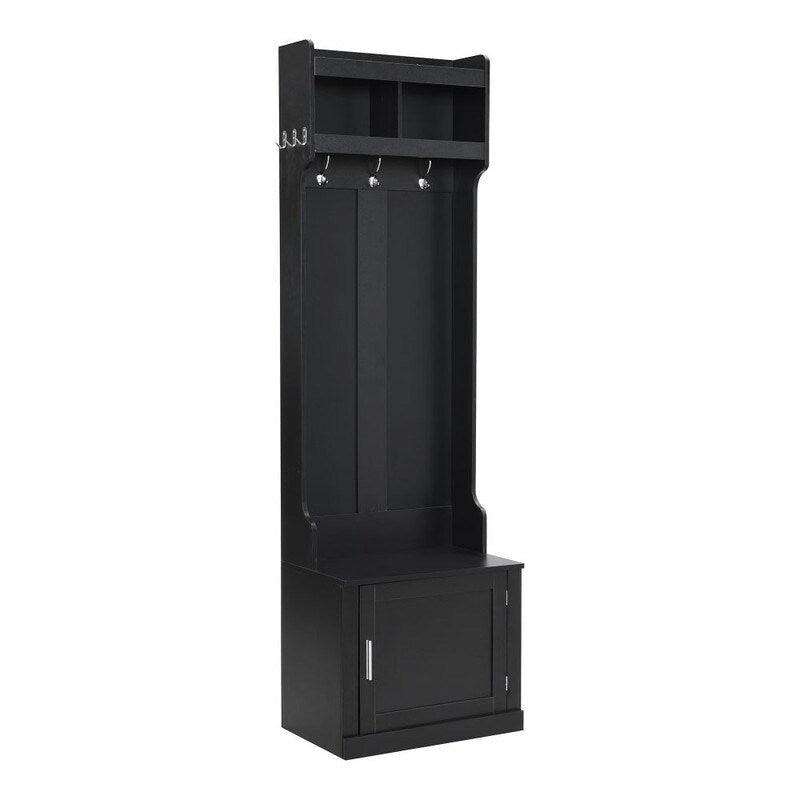 Perchero de Recibidor Delgado Minimalista con Armario y 6 Ganchos Colgantes