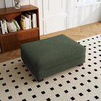 Puf de pana con base de madera maciza