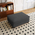 Puf de pana con base de madera maciza