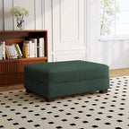 Puf de pana con base de madera maciza