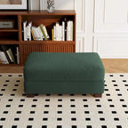 Puf de pana con base de madera maciza