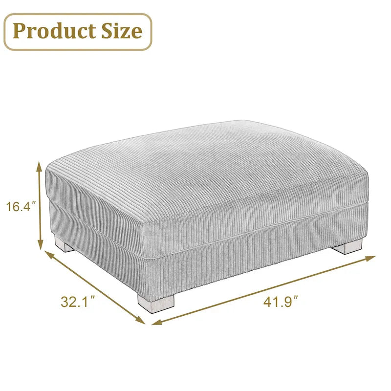 Puf de pana con base de madera maciza