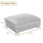 Puf de pana con base de madera maciza