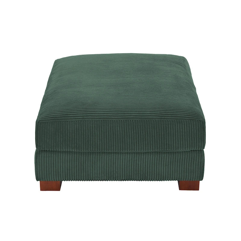 Puf de pana con base de madera maciza