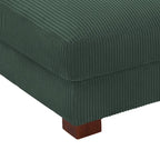 Puf de pana con base de madera maciza