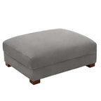 Puf de pana con base de madera maciza